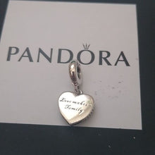 Load image into Gallery viewer, Pandora Love Makes A Family Heart Dangle Charm 796439EN SS ALE
