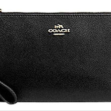 Load image into Gallery viewer, Coach Black Large Crossgrain Leather Wristlet