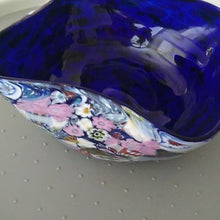 Load image into Gallery viewer, Murano Millefiori Fazzoletto Decorative Bowl Blue Cobalt