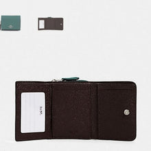 Load image into Gallery viewer, Coach 37968 Crossgrain Leather Small Trifold Wallet, SV/Dark Turquoise