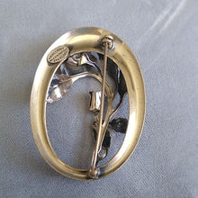 Load image into Gallery viewer, Vintage Danecraft Oval Rose Brooch 925 Sterling Silver