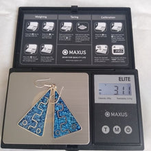 Load image into Gallery viewer, Alpaca Silver Crushed Stone Triangle Earrings