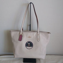 Load image into Gallery viewer, Coach x Disney 38691 City Zip Tote in Pebbled Leather, Minnie Mouse Patch, Chalk