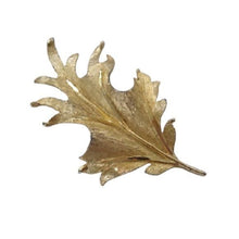 Load image into Gallery viewer, Vintage BSK Goldstone Metal Leaf Brooch
