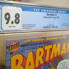 Load image into Gallery viewer, Bartman #1 Bongo Group, 1993 Silver Foil Cover w/Bartman Poster CGC 9.8 Simpsons