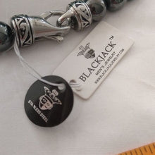 Load image into Gallery viewer, Mens Blackjack Genuine Hematite Stainless Steel Beaded Bracelet