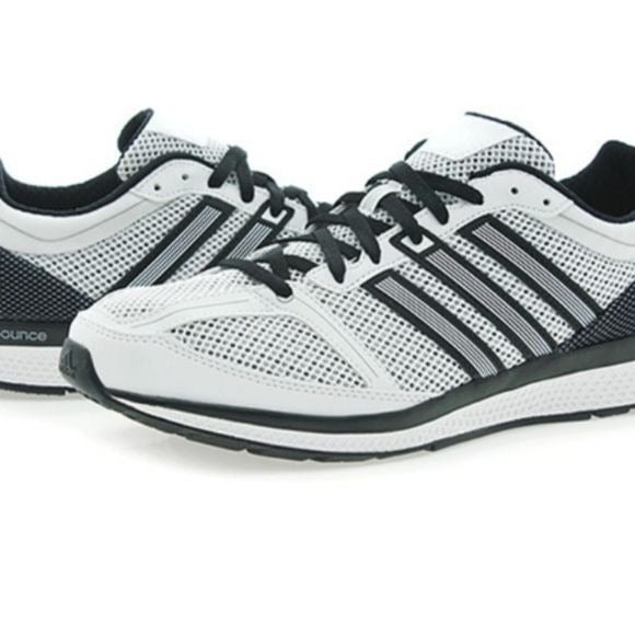 adidas performance mana rc bounce m running shoes, White/White/Black, size 7.5