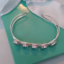 Load image into Gallery viewer, Blue Topaz+ Sterling Silver 925 Bangle Bracelet