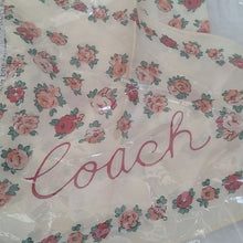 Load image into Gallery viewer, Coach Essential Tea Rose Silk Diamond Scarf, Chalk
