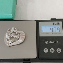 Load image into Gallery viewer, Signed Vintage Van Dell Sterling Silver Openwork Heart with Rhinestones