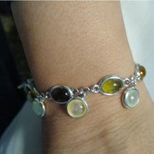 Load image into Gallery viewer, LC Lauren Conrad Chandelier Earrings ,+ Glass links 7" Bracelet set