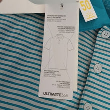 Load image into Gallery viewer, Adidas Golf Ultimate Colorblock Polo, Active Teal/ Grey Two, Small