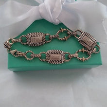 Load image into Gallery viewer, Samuel B Diamond Pave PLAGA Bracelet, Sterling Silver 925 + 14kt Gold