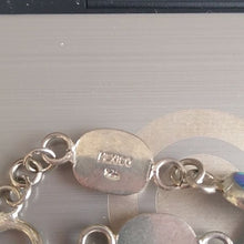 Load image into Gallery viewer, Blue Fire Opal + Sterling Silver Chain Bracelet Mexico, 7"