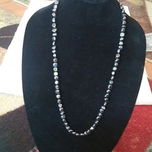 Load image into Gallery viewer, Vintage Handknotted Cubic Hematite Necklace, 30"