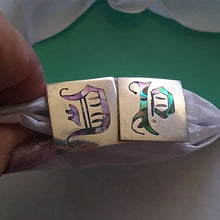 Load image into Gallery viewer, Vintage Alpaca Silver Initial D + P Cufflinks Mexico