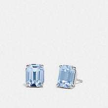 Load image into Gallery viewer, Coach Emerald Cut Stud Earrings, SV/Blue
