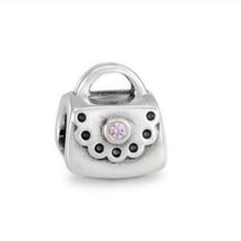 Load image into Gallery viewer, Pandora Purse w/ Scalloped Edge + Pink CZ Charm 790309 SS ALE 925