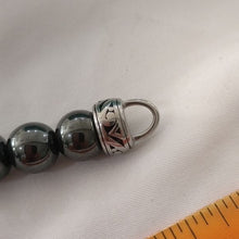 Load image into Gallery viewer, Mens Blackjack Genuine Hematite Stainless Steel Beaded Bracelet