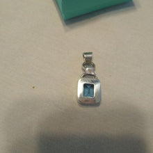 Load image into Gallery viewer, Cushion cut 10ct London Blue Topaz in Sterling Silver 925 Pendant