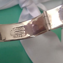 Load image into Gallery viewer, Sterling Silver 5 Panel Hinged Hecho en Mexico Abalone Inlay bracelet, 7"