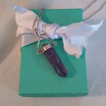 Load image into Gallery viewer, Amethyst Hexagon Point 925 Pendant on 16" Italian 925 box chain Healing Recovery