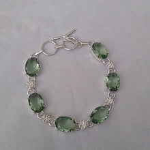 Load image into Gallery viewer, Green Apetite + Sterling Silver Chain Toggle Bracelet, up to 8"
