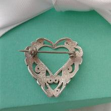 Load image into Gallery viewer, Artisan made Silver Openwork Heart Brooch
