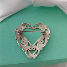 Load image into Gallery viewer, Artisan made Silver Openwork Heart Brooch