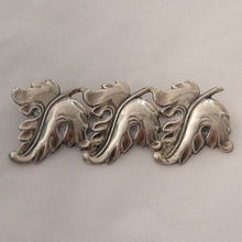 Load image into Gallery viewer, Vintage JewelArt Co. Sterling Silver Triple Leaf Brooch Pin - 2.25 Inches