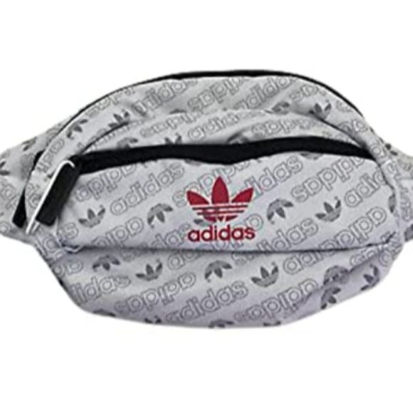Adidas National Waist Fanny Pack Belt Bag, White/Pink/Black