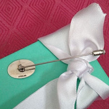 Load image into Gallery viewer, Vintage Art Nouveau Sterling Silver Oval Stick Pin, Swaying Flower