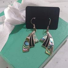 Load image into Gallery viewer, Alpaca Silver + Abalone Dangle Earrings, Mexico
