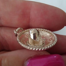 Load image into Gallery viewer, Vintage Sterling Silver 925 Sombrero Pendant with fine floral details