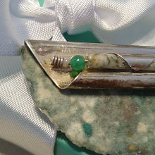 Load image into Gallery viewer, Vintage Signed Submarine Paperworks Mixed Media + Sterling Silver Beaded Brooch