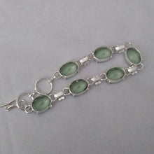 Load image into Gallery viewer, Green Apetite + Sterling Silver Chain Toggle Bracelet, up to 8"