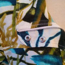 Load image into Gallery viewer, Chico's Women's Multicolor Linen Jacket w/ 3/4 sleeves + dual collar, Size 3