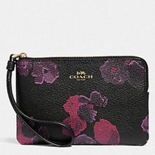 Load image into Gallery viewer, Coach Halftone Floral Wristlet, IM/Black Wine