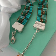 Load image into Gallery viewer, Chili Rose Beadz by Adonnah Langer &quot;Happiness in Turquoise&quot; Beaded Bracelet 7-8&quot;
