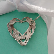 Load image into Gallery viewer, Artisan made Silver Openwork Heart Brooch