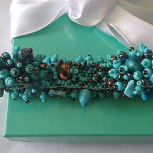 Load image into Gallery viewer, Turquoise + Bronze Beading Bracelet
