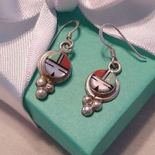 Load image into Gallery viewer, Signed Vintage Zuni Sun Face Earrings Patty &amp; Rayland Edaakie

