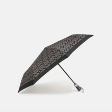 Load image into Gallery viewer, Coach F63364 Signature Retractable Umbrella, SV/Black Grey/Black
