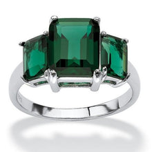 Load image into Gallery viewer, Sterling Silver 925 Emerald Cut CZ, size 5