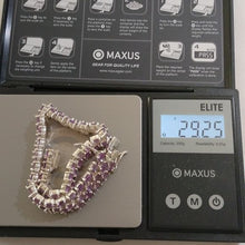 Load image into Gallery viewer, Sterling Silver + Amethyst 3 Row Bracelet
