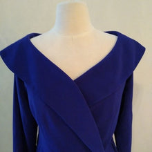 Load image into Gallery viewer, bmj Studio Deep Blue Purple Sweetheart Blouse Church Occasions, Size 8