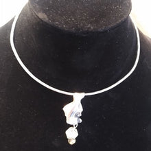 Load image into Gallery viewer, Artisan Sterling Silver 925 Pendant on diamond cut Choker snake chain necklace
