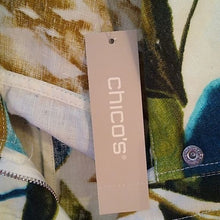 Load image into Gallery viewer, Chico's Women's Multicolor Linen Jacket w/ 3/4 sleeves + dual collar, Size 3