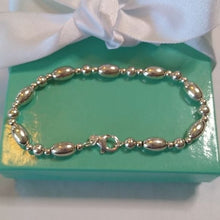 Load image into Gallery viewer, Sterling Silver 925 Beaded Bracelet, 8"