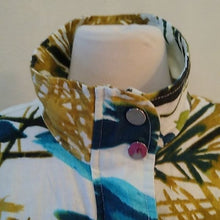 Load image into Gallery viewer, Chico's Women's Multicolor Linen Jacket w/ 3/4 sleeves + dual collar, Size 3